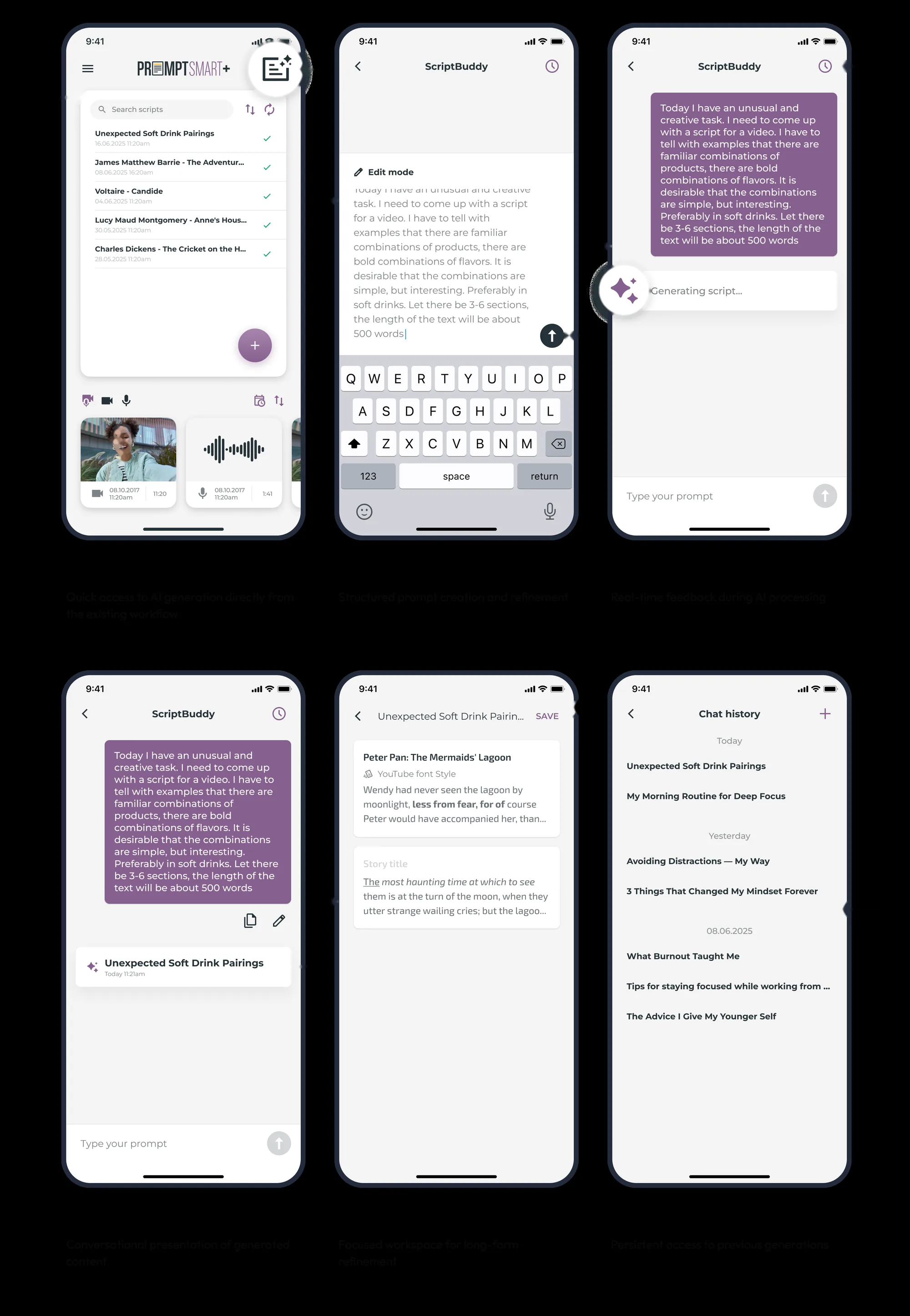 ScriptBuddy key decision screen